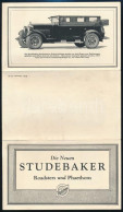 Cca 1930 Studebaker Amerikai Autók, Kihajtható Képes Reklámnyomtatvány 30x27 Cm - Publicités