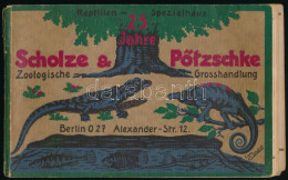 1930 Reptilien-Spezialhaus 25 Jahre, Scholze & Pötzschke Zoologische Grosshandlung, Berlin, Alexander-Str. 12. / Egzotik - Werbung