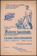 Cca 1946-1948 Csonka János Gépgyára Rt. "Fürge" Mótoros Kapálógép Prospektusa, Kis Szakadással, 2 Sztl. Lev. + "Fürgét"  - Werbung