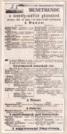 1862 DDSG (Első Dunagőzhajózási Tárasaság) Hajó Menetrend Kivágáson 12x26 Cm - Andere & Zonder Classificatie