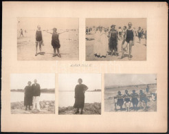 1927 Siófoki Strandolók, 9 Db Kartonlapokra Ragasztott Fotó, Kb. 8×11 Cm-es Méretben - Other & Unclassified