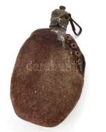 Katonai Kulacs Posztó Borítással, Kopott, Sérült Posztóval, M: 23 Cm. - Altri & Non Classificati