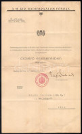 1941 M. Kir. Hadiforgalom Főnökség Dicsérő Elismerése, MÁV Felügyelő Részére. - Other & Unclassified