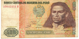 PERU P135 500 INTIS 6.3.1985  #A/H FINE - Perú