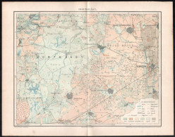 Cca 1900 Hortobágy Térkép, Pallas Nagy Lexikona, Bp., Posner-ny, 20x25,5 Cm - Sonstige & Ohne Zuordnung