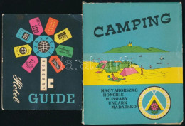 1966 Magyarország Camping Térkép + Budapest-Hungary Hotel Guide Zsebtérkép, Kihajtható Budapest- és Magyarország-térképp - Sonstige & Ohne Zuordnung