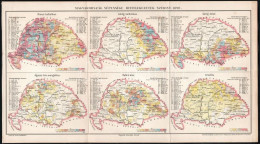 Cca 1900 Vegyes Térkép Tétel, 3 Db:   Magyarország Mezőgazdasági Viszonyai, Rajzolta Homolka József, Pallas Nagy Lexikon - Other & Unclassified