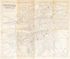 1941 Kolozsvár Szabad Királyi Város átnézeti Térképe, A "Kolozsvári Útmutató" Melléklete, Erdély Nyomda Kiadása, 34×42 C - Other & Unclassified