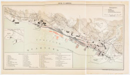 Cca 1900 Fiume és Kikötője, 1:11.520, Pallas Nagy Lexikona, Bp., Posner-ny, Kis Javítással, 21x40 Cm - Altri & Non Classificati