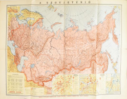 Cca 1950 A Szovjetunió Térképe, Melléktérképekkel, Közte "Sztálin Szülőföldje". 1:10 000 000. A Magyar-Szovjet Társaság  - Sonstige & Ohne Zuordnung