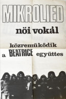 Mikrolied Női Vokál és A Beatrice (korai Felállásban) Közös Koncertjének Plakátja, Hajtott, Kis Szakadással, Lyukasztáss - Sonstige & Ohne Zuordnung