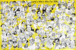 1995 Lurie's Who's Who For 1996, Ranan Lurie Karikatúráival Illusztrált Plakát, 56x83 Cm - Andere & Zonder Classificatie