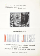 1969 Kármán József Emlékünnepély Plakát, Hajtva, Kissé Koszos, 86x61 Cm - Otros & Sin Clasificación