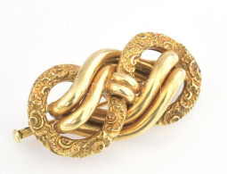 Arany (Au) 14K Hullámmintás Bross, Jelzett, 4,4×2 Cm, Nettó: 8,5 G - Altri & Non Classificati