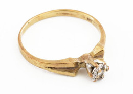 8K Arany (Au) Gyűrű, Gyémánttal M: 51, 1,71 G Jelzett - Autres & Non Classés