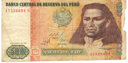 PERU P135 500 INTIS 6.3.1985  #A/G GOOD - Pérou