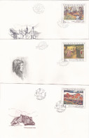 THE PAINTING 3  COVERS  FDC  CIRCULATED 1985 Tchécoslovaquie - Covers & Documents