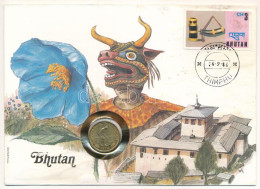 Bhután 1974. 20ch Cu-Al-Ni "Étel Mindenkinek" Forgalmi Emlékérme Felbélyegzett Borítékban, Bélyegzéssel, Német Nyelvű Tá - Unclassified