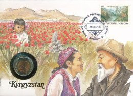 Kirgizisztán Felbélyegzett Borítékban, Bélyegzéssel, Német Nyelvű Tájékoztatóval, Benne Oroszország 1992. 50R T:UNC Kyrg - Non Classificati
