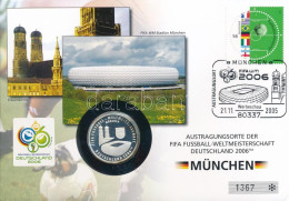 Németország 2005. "FIFA Labdarúgó Világbajnokság Németország 2006 / München" Ag Emlékérem érmés Borítékban, Bélyeggel és - Non Classés