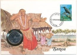 Samoa 1988. 20s Cu-Ni Felbélyegzett Borítékban, Bélyegzéssel, Német Nyelvű Leírással T:UNC Samoa 1988. 20 Sene Cu-Ni In  - Non Classés