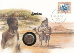 Szudán 1972. 5m Bronz Felbélyegzett érmés Borítékban, Alkalmi Bélyegzéssel T:UNC Patina Sudan 1972. 5 Milliemes Bronze I - Non Classificati