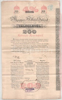 Budapest 1905. "Magyar Földhitel Intézet" 4%-os Záloglevél 200K-ról, Szelvényekkel, Bélyegzésekkel T:F - Ohne Zuordnung