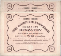 Budapest 1923. "'Taurus' Huskereskedelmi Részvénytársaság" Huszonöt Részvénye Egyben, Egyenként 1000K-ról, Szárazpecsétt - Ohne Zuordnung