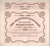 Budapest 1923. "'Taurus' Huskereskedelmi Részvénytársaság" Huszonöt Részvénye Egyben, Egyenként 1000K-ról, Szárazpecsétt - Unclassified