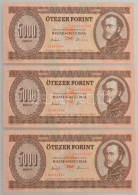 1993. 5000Ft (3x) Sorszámkövető "J 61201535 - J 61201537 " T:UNC Hullámos Papír Hungary 1993. 5000 Forint (3x) Consecuti - Zonder Classificatie