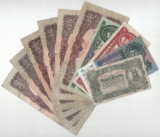 10db-os Vegyes Korona, Pengő, Forint Bankjegy Tétel, Közte 1944. 100P "A Vöröshadsereg Parancsnoksága" (6x) T:F,VG - Non Classés