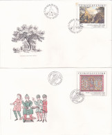 THE PAINTING  2 COVERS  FDC  CIRCULATED 1984 Tchécoslovaquie - Briefe U. Dokumente