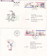 SPORTS  2 COVERS  FDC  CIRCULATED 1984 Tchécoslovaquie - Briefe U. Dokumente