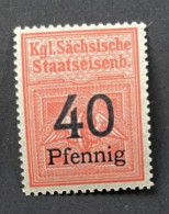 EISENBAHNMARKEN - SACHSEN - RAIL TRAIN SAXE - RAILWAY SAXONY - NEUF**/MNH - 40 Pf - Service