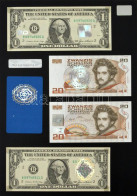 Amerikai Egyesült Államok 1985. 1$ (2x) "Federeal Reserve Note" Kék Pecsét, "Katherine Davalos Ortega - James Addison Ba - Unclassified