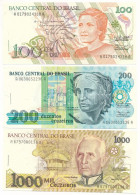 Brazília 1990. 100C + 200C + 1990-1991. 1000C T:UNC Brazil 1990. 100 Cruzeiros + 200 Cruzeiros + 1990-1991. 1000 Cruzeir - Non Classés