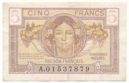 Franciaország / Saar-vidék 1947. 5Fr "A.01537879" T:F Szép Papír France / Saar Protectorate 1947. 5 Francs "A.01537879"  - Non Classés