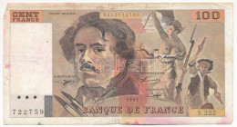 Franciaország 1993. 100Fr T:F,VG Tűlyukak, Beszakadások France 1993. 100 Francs C:F Pin Holes, Tears Krause P#152 - Sin Clasificación