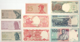 Indonézia 1964. 1s + 5s + 10s + 25s + 50s + 1984. 100R + 1992. 100R + 500R + 1000R + 2000. 1000R T:UNC,AU  Indonesia 196 - Non Classificati