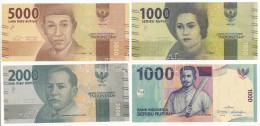 Indonézia 2013. 1000R + 2016. 1000R + 2000R + 5000R T:UNC Indonesia 2013. 1000 Rupiah + 2016. 1000 Rupiah + 2000 Rupiah  - Ohne Zuordnung
