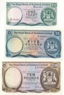 Skócia 1972. 5P "Royal Bank Of Scotland" + 1975. 10P "Royal Bank Of Scotland" + 1978. 1P "Royal Bank Of Scotland" T:AU-F - Non Classificati