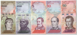 Venezuela 2016. 2000B + 2017. 1000B + 2018. 5B + 10B + 50B T:UNC,AU Venezuela 2016. 2000 Bolivares + 2017. 1000 Bolivare - Non Classificati