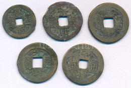 Kínai Császárság ~19. Század Cu Cash (5db) T:F Chinese Empire ~19th Century Cu Cash (5pcs) C:F - Sin Clasificación