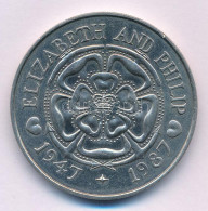 Tristan Da Cunha 1987. 50p Cu-Ni "A Királyi Pári 40. Házassági évfordulója" T:AU,XF Ph. Tristan Da Cunha 1987. 50 Pence  - Ohne Zuordnung