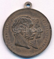 Dánia 1892. "IX. Keresztély és Lujza Királyné Aranylakodalma Emlékére" Kétoldalas Bronz Emlékérem Füllel (24mm) T:XF,VF  - Unclassified