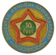 1960-1970 "10 Éves Önkéntes Rendőri Szolgálatért" Aranyozott, Műgyantás Fém Jelvény (26mm) T:AU Patina - Non Classificati