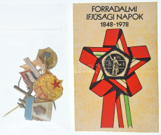 5db-os Szocialista Jelvénytétel + 1978. "Forradalmi Ifjúsági Napok 1848-1978" Kitűzőt ábrázoló Színes Matrica T:UNC,AU - Non Classificati