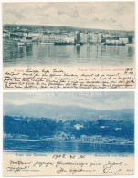 2 Db RÉGI Hosszú Címzéses Horvát Képeslap: Fiume, Lovrana / 2 Pre-1903 Croatian Postcards: Rijeka, Lovran - Zonder Classificatie