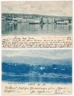 2 Db RÉGI Hosszú Címzéses Horvát Képeslap: Fiume, Lovrana / 2 Pre-1903 Croatian Postcards: Rijeka, Lovran - Ohne Zuordnung