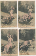 * 4 Db RÉGI Képeslap Vegyes Minőségben: Múzsák / 4 Pre-1945 Postcards In Mixed Quality: Muses - Zonder Classificatie